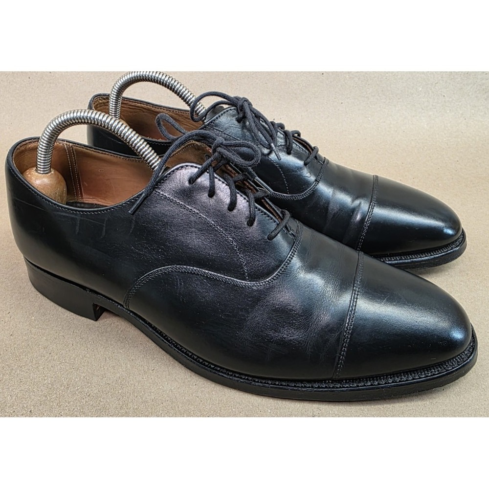 Church's Sz 9 EEE UK) 89 Last Royal Tweed by Cheaney Black leather cap toe shoes